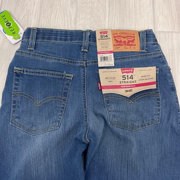 Levi's 514 Boy's 14 Reg 27/29 Classic Straight Leg Performance Jeans NWT - Picture 8 of 8
